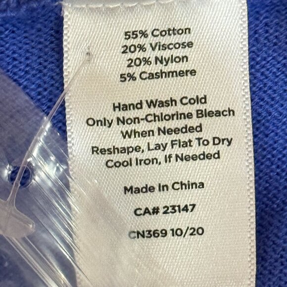 NWT Talbots Sz 3X Women's Sweater Tunic 3/4 Sleeve Blue Berry Cotton/Cashmere - Picture 10 of 12